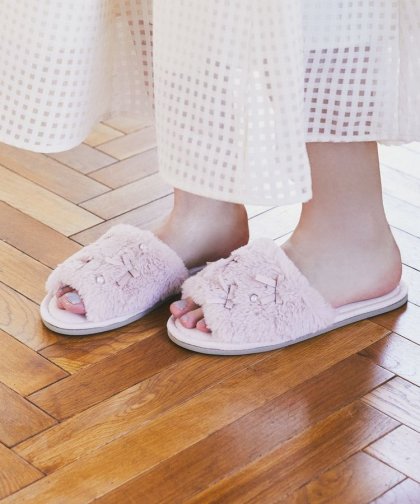 リボンパールファールームシューズ