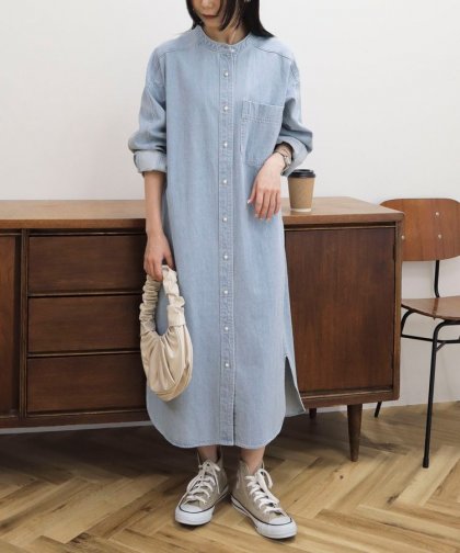 デニムパールボタンワンピース/24AW